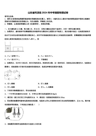 山东省利津县2024年中考猜题物理试卷含解析.doc