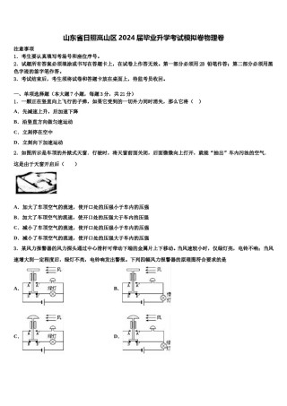 山东省日照岚山区2024届毕业升学考试模拟卷物理卷含解析.doc