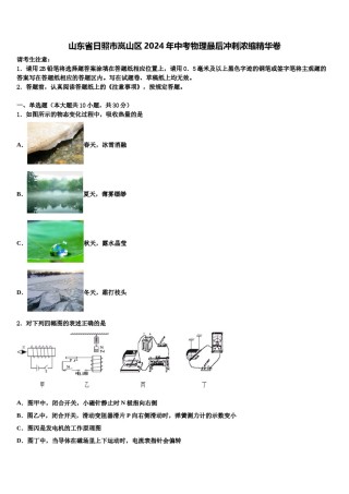 山东省日照市岚山区2024年中考物理最后冲刺浓缩精华卷含解析.doc