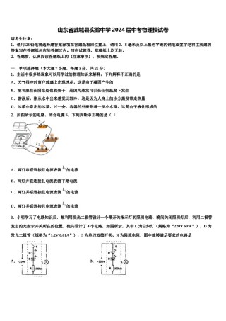 山东省武城县实验中学2024届中考物理模试卷含解析.doc