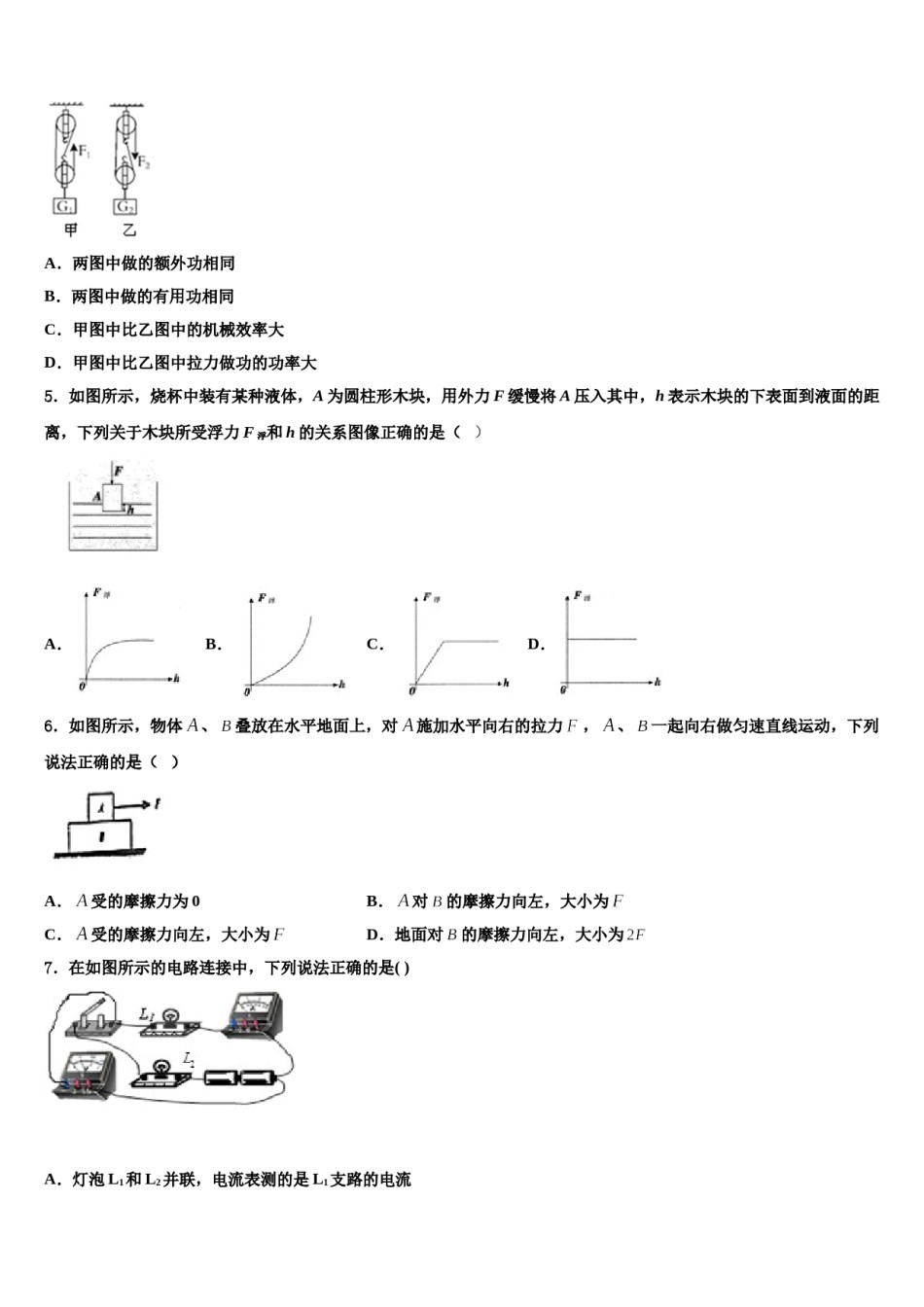山东省济南外国语校2023-2024学年中考二模物理试题含解析.doc_第2页