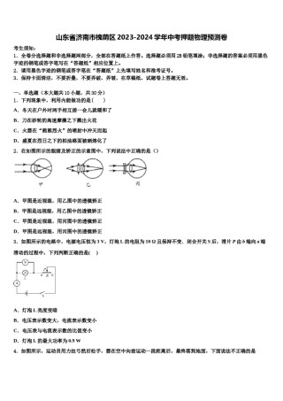 山东省济南市槐荫区2023-2024学年中考押题物理预测卷含解析.doc