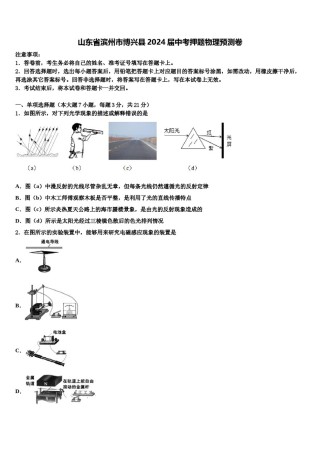 山东省滨州市博兴县2024届中考押题物理预测卷含解析.doc