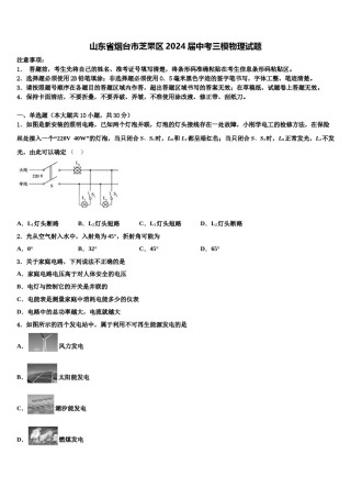 山东省烟台市芝罘区2024届中考三模物理试题含解析.doc