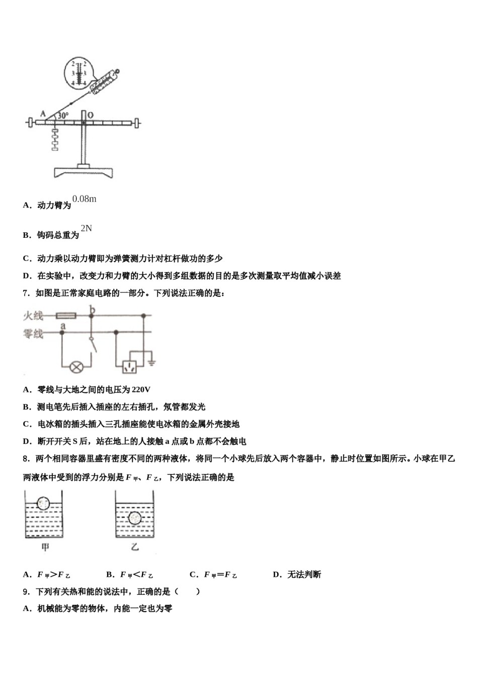 山东省聊城市东昌府区2023-2024学年中考试题猜想物理试卷含解析.doc_第2页