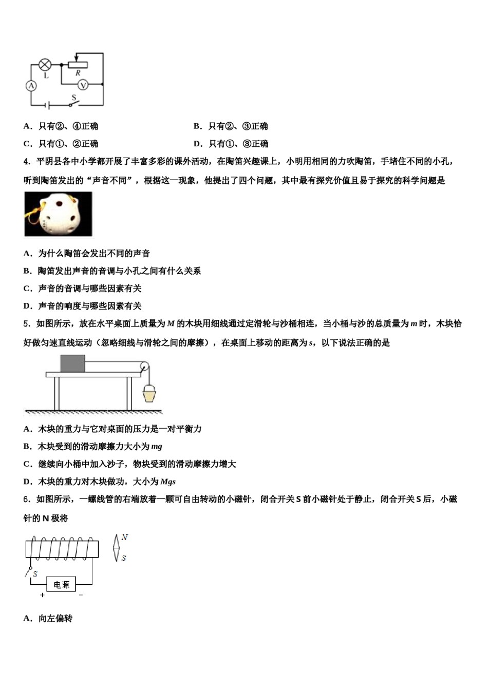山东省青岛大附属中学2024年中考物理考试模拟冲刺卷含解析.doc_第2页