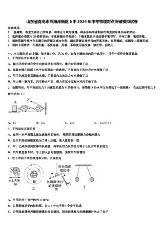 山东省青岛市西海岸新区6中2024年中考物理对点突破模拟试卷含解析.doc