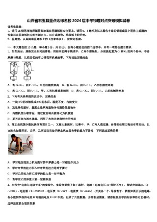 山西省右玉县重点达标名校2024届中考物理对点突破模拟试卷含解析.doc