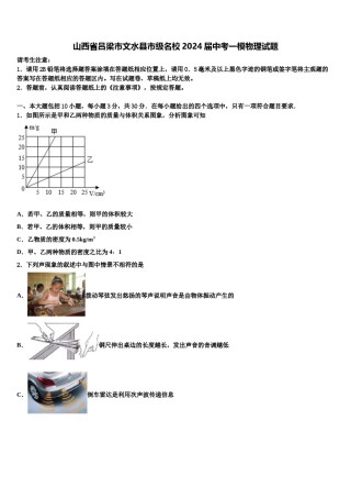 山西省吕梁市文水县市级名校2024届中考一模物理试题含解析.doc