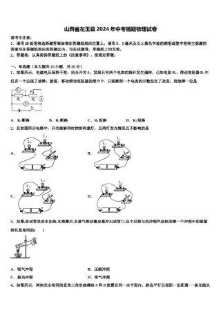 山西省左玉县2024年中考猜题物理试卷含解析.doc