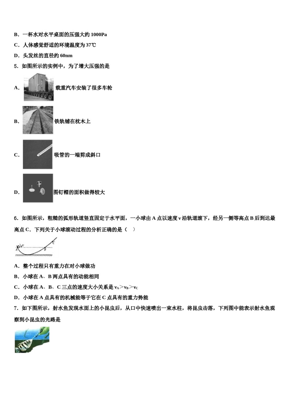 山西省晋南地区达标名校2024年中考三模物理试题含解析.doc_第2页