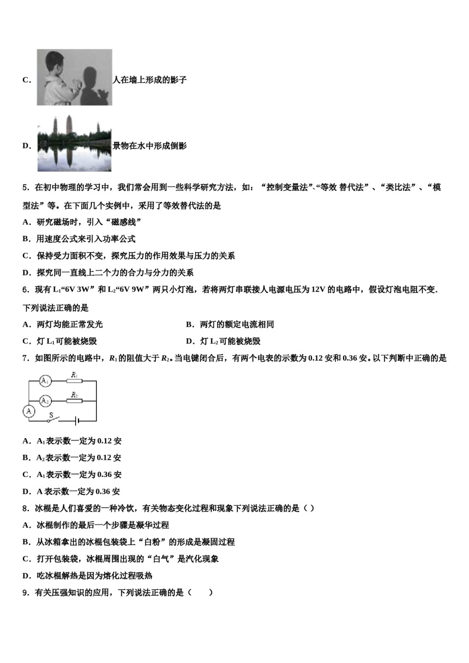 巢湖市重点中学2024届中考猜题物理试卷含解析.doc_第2页