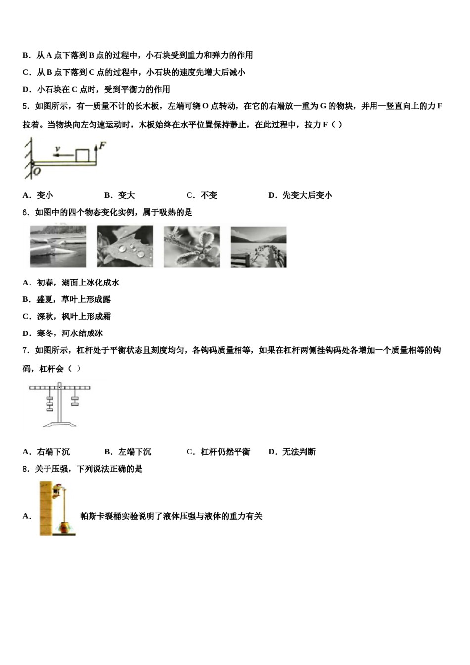 广东惠州市惠阳区达标名校2023-2024学年中考四模物理试题含解析.doc_第2页