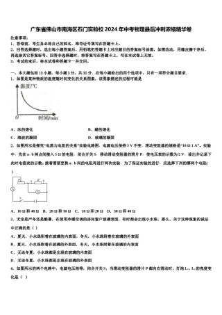 广东省佛山市南海区石门实验校2024年中考物理最后冲刺浓缩精华卷含解析.doc
