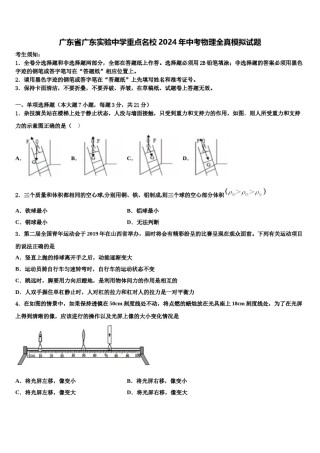 广东省广东实验中学重点名校2024年中考物理全真模拟试题含解析.doc