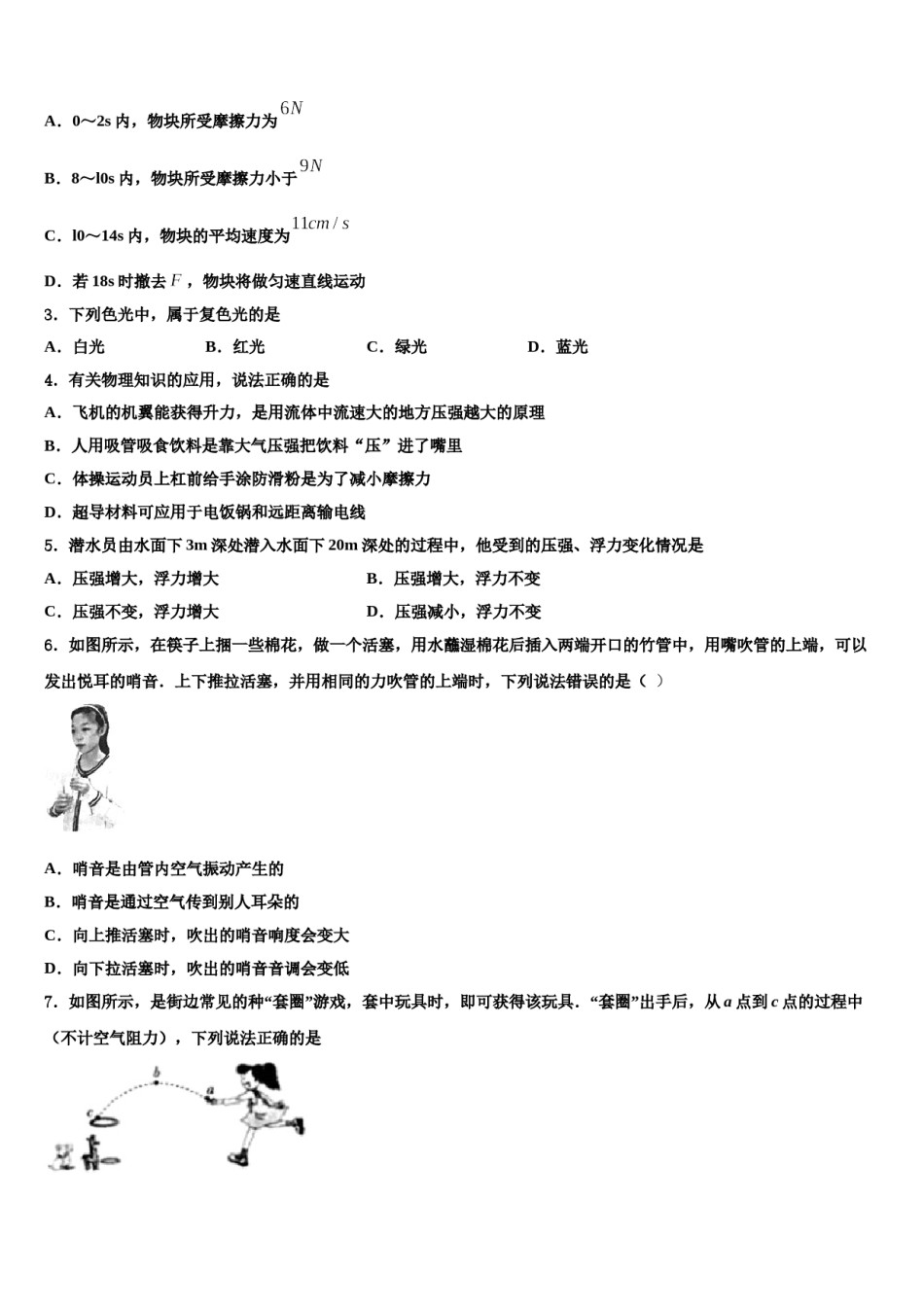 广东省广外大附中2024年中考物理仿真试卷含解析.doc_第2页