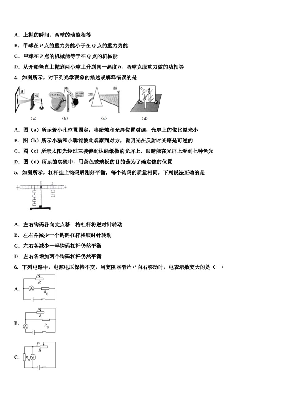 广东省广州市南沙榄核第二中学重点中学2024届中考一模物理试题含解析.doc_第2页
