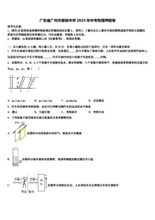 广东省广州市象骏中学2024年中考物理押题卷含解析.doc