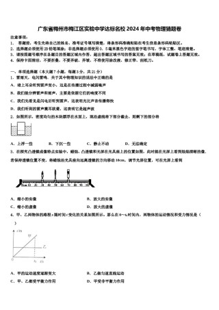 广东省梅州市梅江区实验中学达标名校2024年中考物理猜题卷含解析.doc