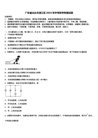 广东省汕头市濠江区2024年中考联考物理试题含解析.doc