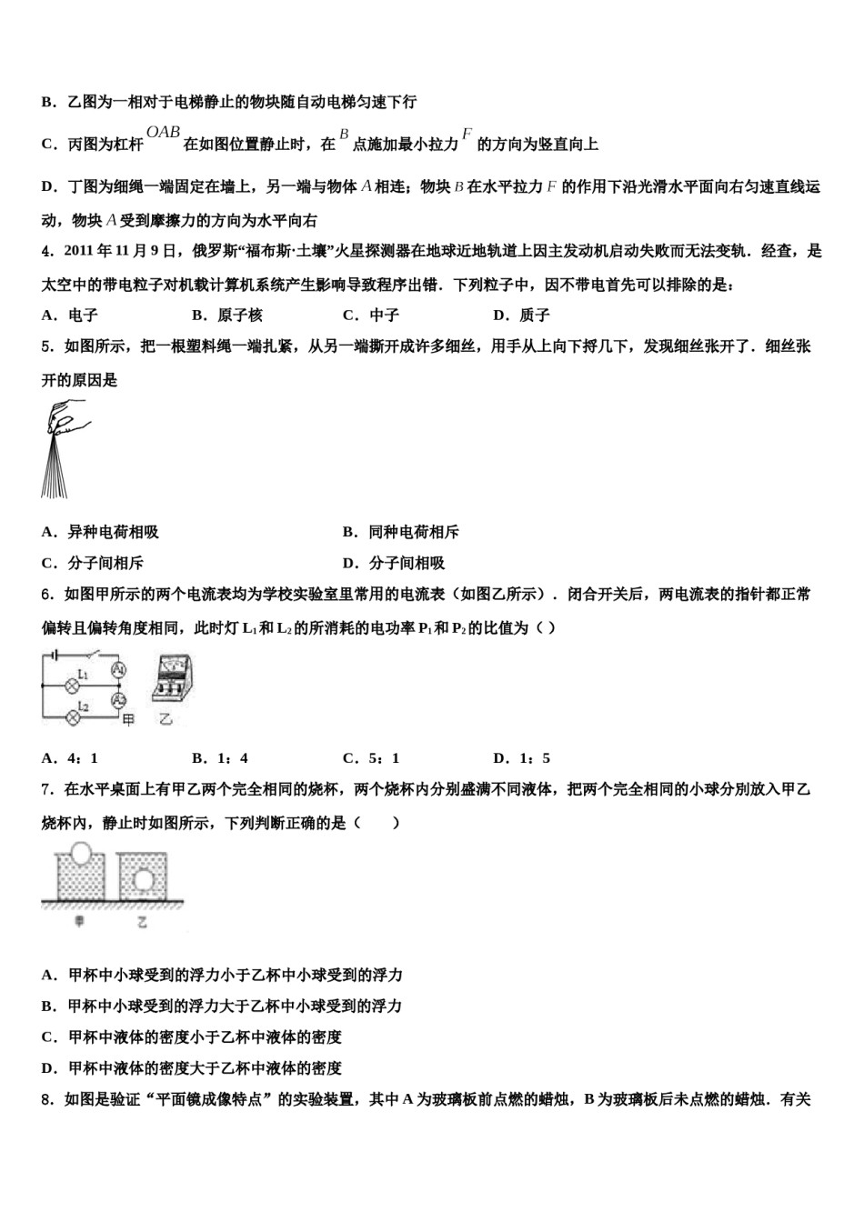 广东省汕尾市陆丰市达标名校2024年中考物理最后一模试卷含解析.doc_第2页