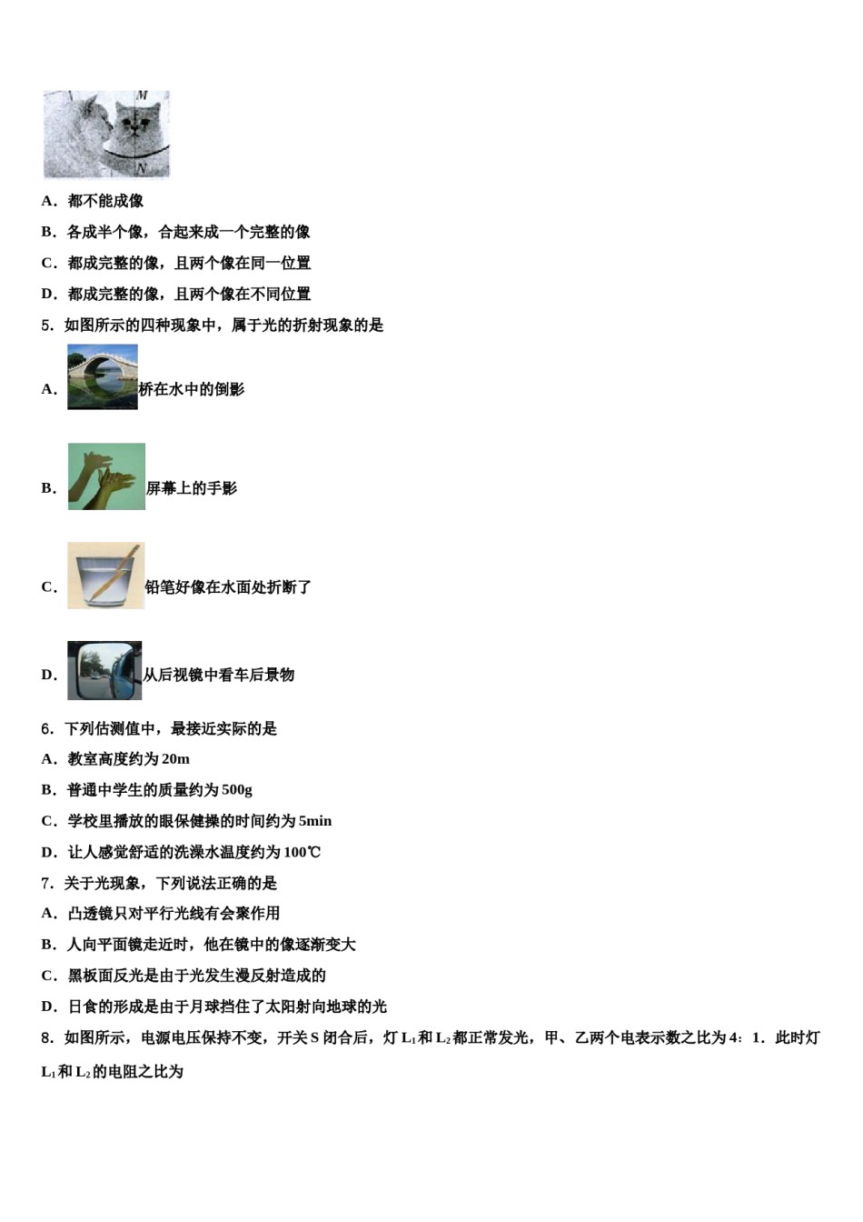 广东省江门市蓬江区荷塘中学2023-2024学年中考二模物理试题含解析.doc_第2页