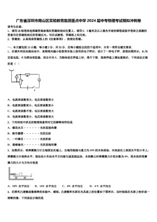广东省深圳市南山区实验教育集团重点中学2024届中考物理考试模拟冲刺卷含解析.doc