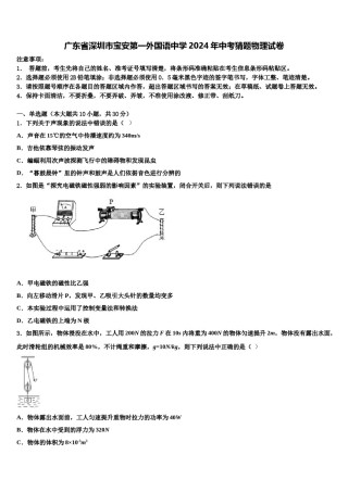 广东省深圳市宝安第一外国语中学2024年中考猜题物理试卷含解析.doc