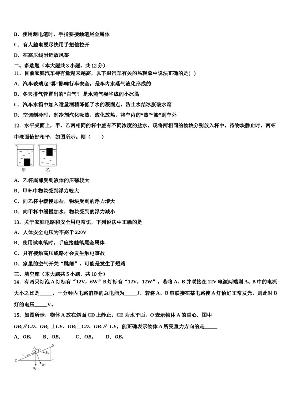 广东省深圳市宝山区重点名校2024年中考物理全真模拟试题含解析.doc_第3页