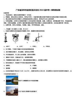 广东省深圳市盐田区重点名校2024届中考一模物理试题含解析.doc