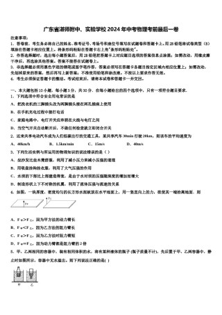 广东省湛师附中、实验学校2024年中考物理考前最后一卷含解析.doc