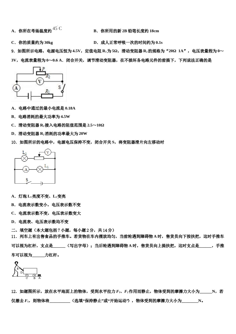 广东省珠海市十一中学2024年中考猜题物理试卷含解析.doc_第3页