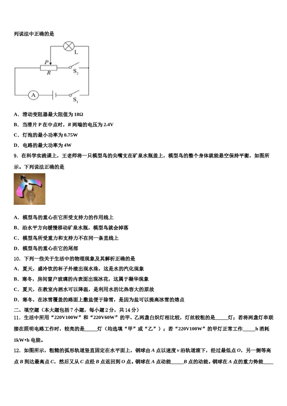 广东省珠海市第十一中学2024年中考物理押题卷含解析.doc_第3页