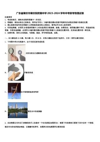 广东省肇庆市肇庆院附属中学2023-2024学年中考联考物理试卷含解析.doc