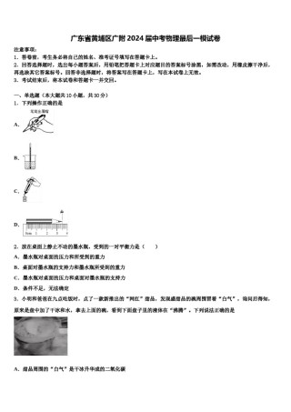 广东省黄埔区广附2024届中考物理最后一模试卷含解析.doc