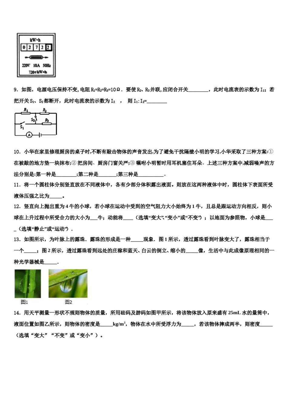 广州越秀区五校联考2024届毕业升学考试模拟卷物理卷含解析.doc_第3页