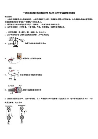 广西北部湾四市同城联考2024年中考猜题物理试卷含解析.doc