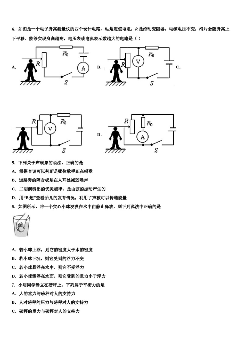 广西南宁市兴宁区新兴校2024年中考物理考前最后一卷含解析.doc_第2页