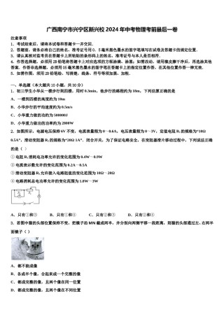 广西南宁市兴宁区新兴校2024年中考物理考前最后一卷含解析.doc