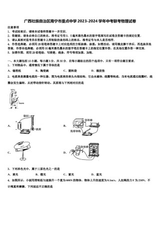 广西壮族自治区南宁市重点中学2023-2024学年中考联考物理试卷含解析.doc
