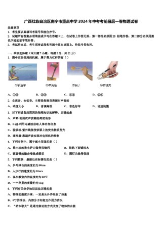 广西壮族自治区南宁市重点中学2024年中考考前最后一卷物理试卷含解析.doc