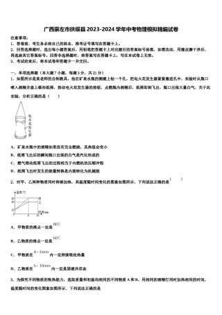 广西崇左市扶绥县2023-2024学年中考物理模拟精编试卷含解析.doc