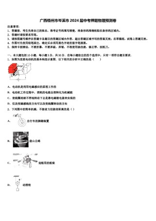 广西梧州市岑溪市2024届中考押题物理预测卷含解析.doc