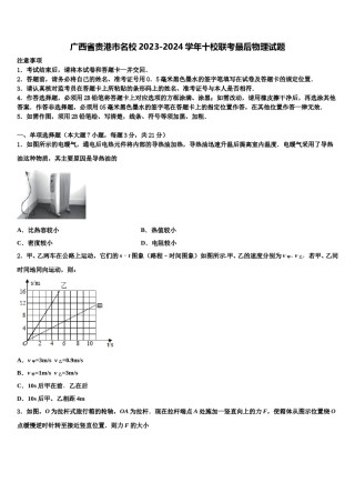 广西省贵港市名校2023-2024学年十校联考最后物理试题含解析.doc