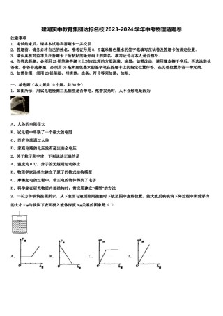 建湖实中教育集团达标名校2023-2024学年中考物理猜题卷含解析.doc
