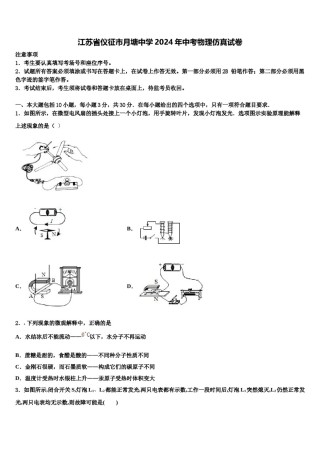 江苏省仪征市月塘中学2024年中考物理仿真试卷含解析.doc