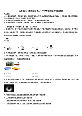 江苏省兴化市顾庄区2024年中考物理全真模拟试题含解析.doc