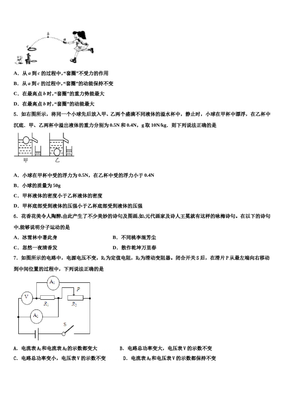 江苏省南京溧水区达标名校2023-2024学年中考物理对点突破模拟试卷含解析.doc_第2页