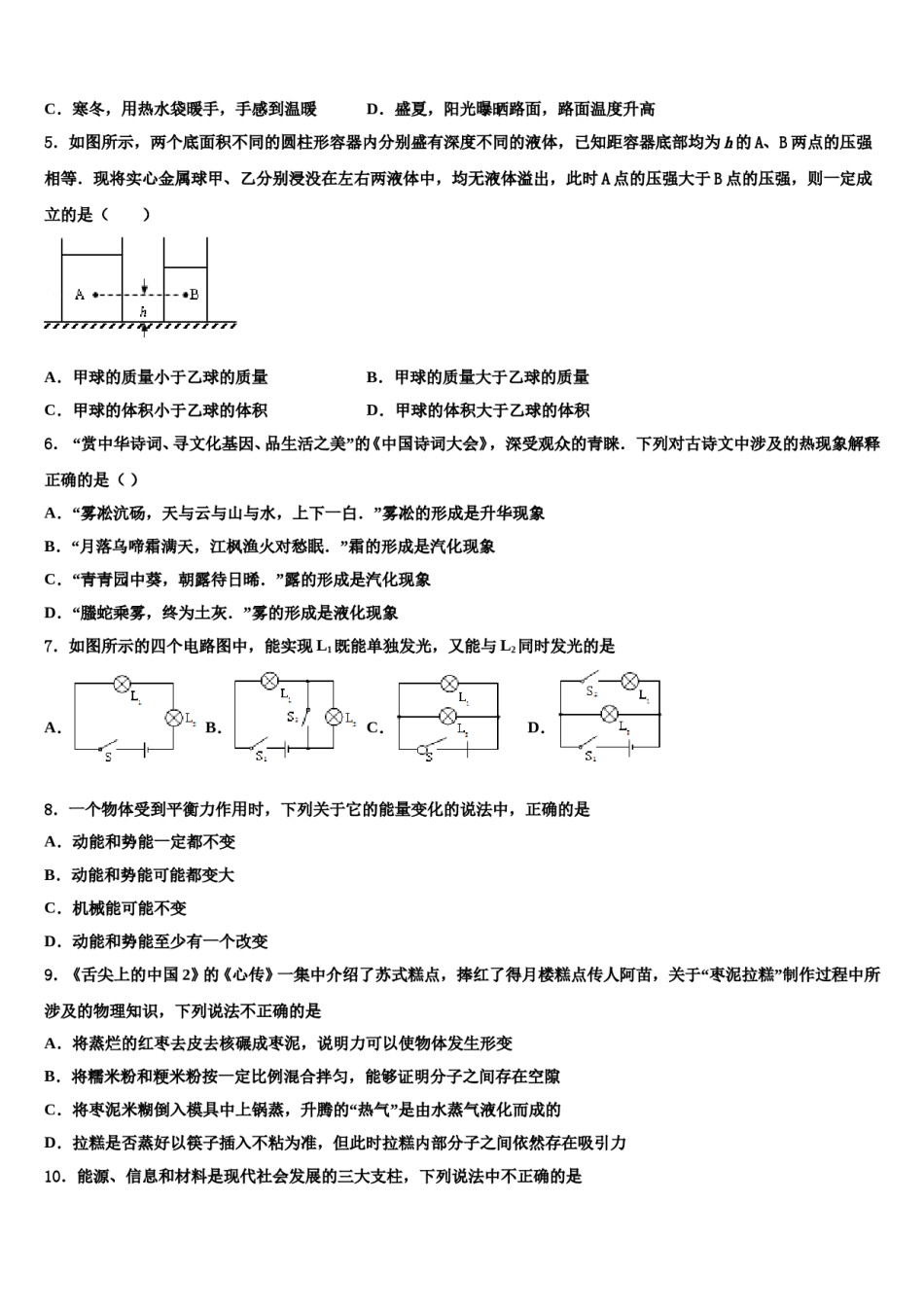 江苏省南通市海安市曲塘镇2023-2024学年中考冲刺卷物理试题含解析.doc_第2页