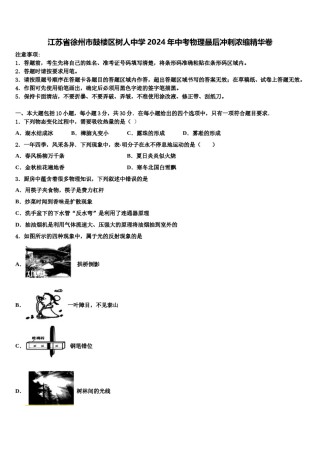 江苏省徐州市鼓楼区树人中学2024年中考物理最后冲刺浓缩精华卷含解析.doc